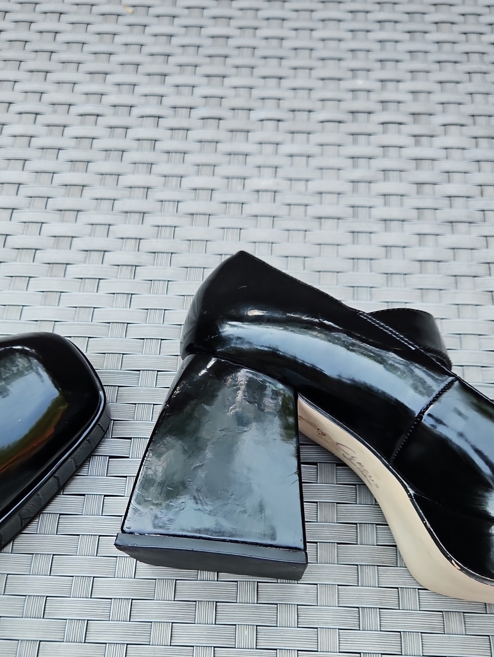 Circus NY Sam Edelman Khiara Platform Black Patent Mary Jane Block Heels Pump - Picture 16 of 17